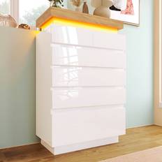 Furniture Metro Lane Drawers White 115cm H X 73cm W X 99.06cm D Chest of Drawer