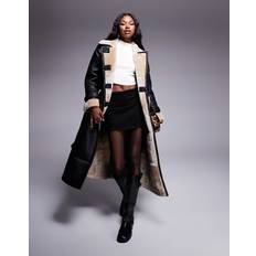 Dam - Skinnimitation Kappor & Rockar River Island Trenchcoat i Läderimitation - Svart