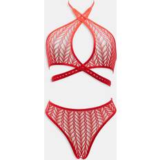 Rosso Set di lingerie Ann Summers Enthralling Crotchless Set - Red