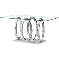 Home ESPRIT Steel Tempered Glass 160 x 90 x 76 cm Dining Table