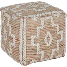 45.0 cm Fodskamler Home ESPRIT Hvid Naturlig 45 x 45 x 45 cm Fodskammel 45cm