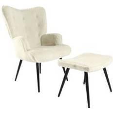 Vit Polyester Metall 72 x 74 x 97 cm