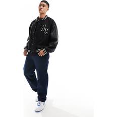Varsity Bomber Jacket - Black