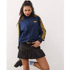Pink Overtøj adidas Adicolor Classic Firebird Loose Træningsjakke - Night Indigo/Crew Yellow