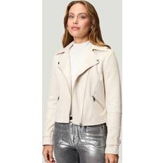 Beige - Veste en cuir Vestes Zero Bikerjacke in Veloursleder-Optik - Beige