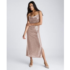Kenneth Cole Cowl Neck Sequin Maxi Dress - Rose Shimmer