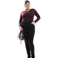 Yours High Waisted Skinny Jeans - Black