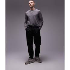 Arket Jumpers Arket Merino Wool Jumper With Crew Neck - Dark Grey Melange
