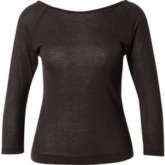 Damen - Wolle Hemden Oui Langarmshirt - Black