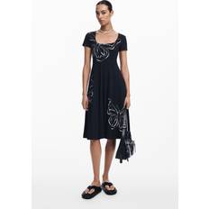 Scollo Quadrato Vestiti Desigual Raleigh Dress - Noir