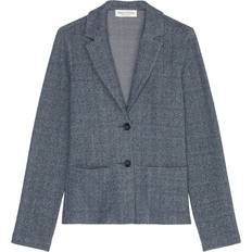 Jacketts Marc O'Polo Shaped Fit Blazer mit Fischgrätmuster - Blau