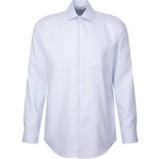 Eterna Uomo Camicie Eterna Camicia In Dobby Di Cotone Slim Fit - Blu Chiaro