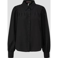 QS Bluse Mit Raffung - Schwarz