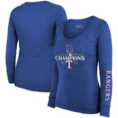 Majestic Women's Threads Royal Texas Rangers 2023 World Series Champions Tri-Blend Long Sleeve Scoop Neck T-shirt Royal