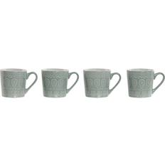 Home ESPRIT Grön Stengods Muggsats Set of 4 Mugg