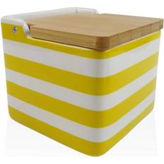 Versa Gul Keramisk Saltströare med Lock 12.2 x 11.5 x 12.2 cm Pepparkvarn, Saltkvarn