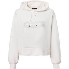 Armani Exchange Women Jumpers Armani Exchange Embellished Logo Hoodie - White