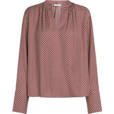 Rot Blusen Tommy Hilfiger Gathered V-Neck Relaxed Blouse - Print