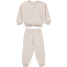 Beige - Drenge Tracksuits Nike Essential Joggingdragt - Elfenben/Beige-Meleret