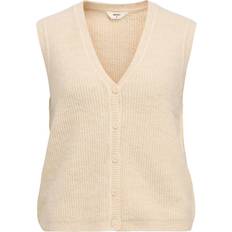 Object Dam Västar Object RE Vneck Knit Vest DIV - Sandshell