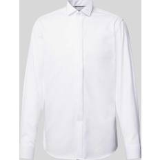 Eterna Man Shirts Eterna Slim Fit Smokinghemd mit Kläppchenkragen - Weiß