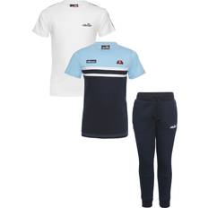 140/146 Sonstige Sets Ellesse Dario 3er-Pack T-Shirt und Jogginghose Set - Marineblau/Himmelblau/Weiß