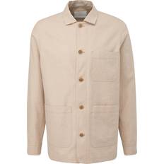 Linnen Jassen s.Oliver Leinenmix Overshirt - Dunkelbeige