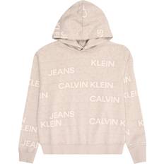 Beige Sweatshirts Children's Clothing Calvin Klein Jeans Ckj Logo Aop Hoodie - Beige