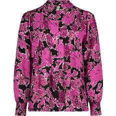 Skind Bluser Fabienne Chapot Bluse Med Kinakrave Bluse Med Kinakrave - Pink