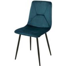 Metal Armchairs Romimex Stylish Blue Velvet Metal Chair 45 x 89 x 55 cm Armchair