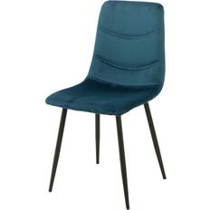 Metal Armchairs Romimex Blue Velvet Metal Chair 45 x 89 x 55 cm Armchair