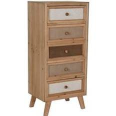 Linen Chest of Drawers Home ESPRIT Drawers 48 x 35 x 105 cm Chest of Drawer