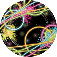 Creative Converting Glow Party Plates Black