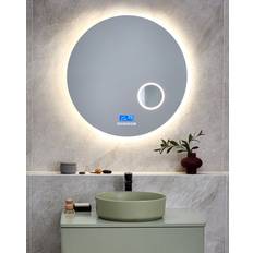 Beliani Badrumsspegel Med LED Fixin Grå