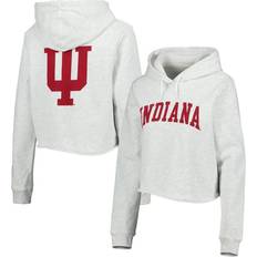 Basketball Jackets & Sweaters League Collegiate Wear Indiana Hoosiers 2-Hit 1636 Cropped Pullover Hoodie Ash, NCAA Men's Fleece/Jackets