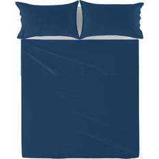 270.0 cm Draps HappyFriday Basic Navy Top 240 x 270 cm Bed Sheet Blue