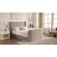 Canora Grey Velvet Lined Ottoman TV Bed Double