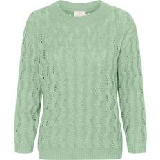 Gröna - Mesh Tröjor Kaffe Kalena Knit Pullover - Granite Green
