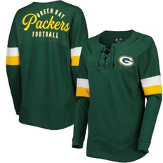 Sports Fan Apparel New Era Women's Green Green Bay Packers Athletic Varsity Lace-Up Long Sleeve T-shirt Green