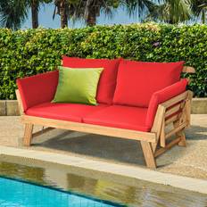 Red Outdoor Sofas Costway 3 In 1 Bed 76cm H X 198cm W X 71cm D Outdoor Sofa