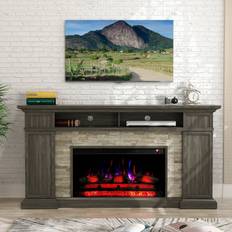 Festivo 70" Farmhouse Freestanding Electric Fireplace Brown