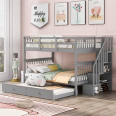 Harper & Bright Designs Full Over Full with Trundle Bunk Bed