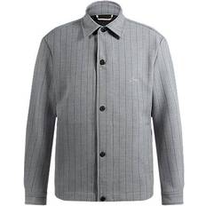 BOSS Relaxed Fit Overshirt With Stripe - Script