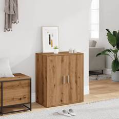 Furniture Ebern Designs Cabinet 60 x 35 x 70 cm Oak Handcrafted Shoe Rack
