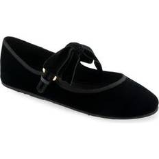 Shoes Aerosoles Poppy Mary Jane Flat - Navy Velvet Fabric