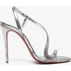 Silver Heeled Sandals Christian Louboutin Rosalie 100 Leather Sandals - Grey