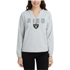 Concepts Sport Women's Gray Las Vegas Raiders Sunray Notch Neck Long Sleeve T-shirt Gray