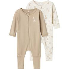 Beige Pyjamat Name It Giraffe Nbnnightsuit - 2-Pack