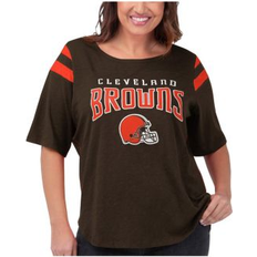 G-III 4Her by Carl Banks Women's Brown Cleveland Browns Plus Linebacker T-shirt Brown (1X)