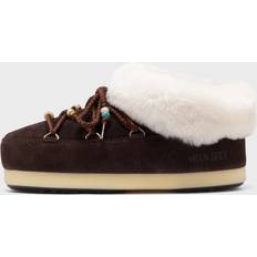 Ruskind Støvler Moon Boot Suede Mule Med Foer Uld Ankelstøvler - Brun